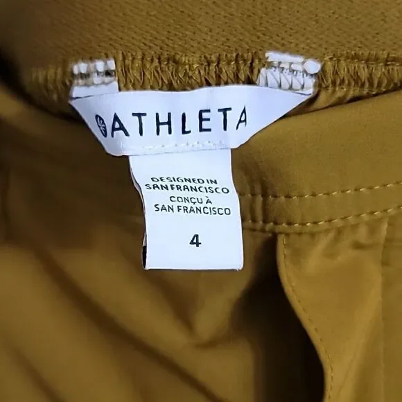 Athleta Vienna Cargo Pant Travel Commute Relaxed Wide Leg Brass Yellow - Picture 6 of 9